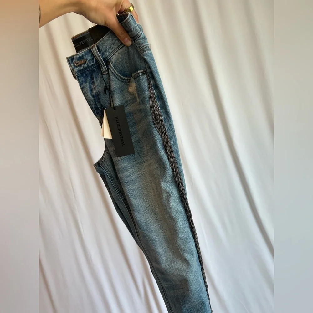 Blue Revival Piper High Rise Chain Fringe Jean